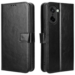 Etui z klapką do OnePlus Nord CE5, Crazy Horse Wallet, czarne