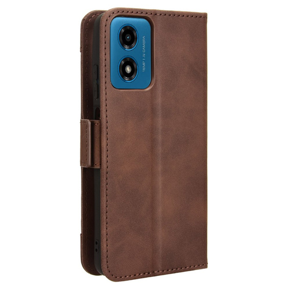 Etui z klapką do Motorola Moto G24 / G24 Power / G04, Card Slot, brązowe