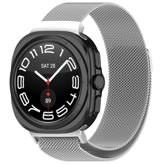 Pasek Bransoleta Milanese do Samsung Galaxy Watch Ultra 47mm (2025 / 2024), Srebrna