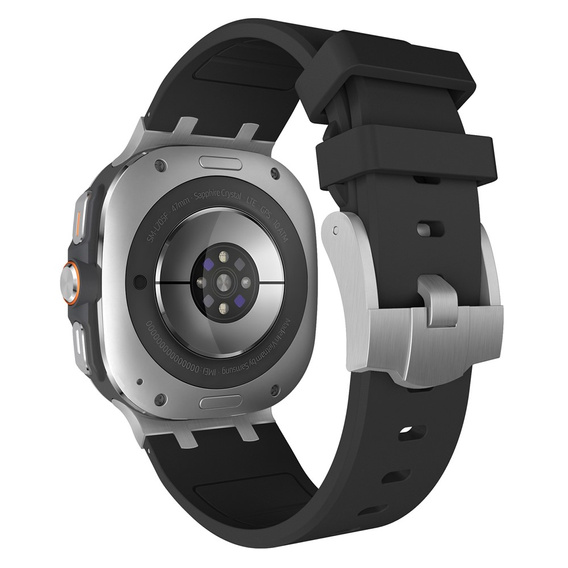Pasek Silikonowy do Samsung Galaxy Watch 8 / 8 Classic, Srebrny / Czarny