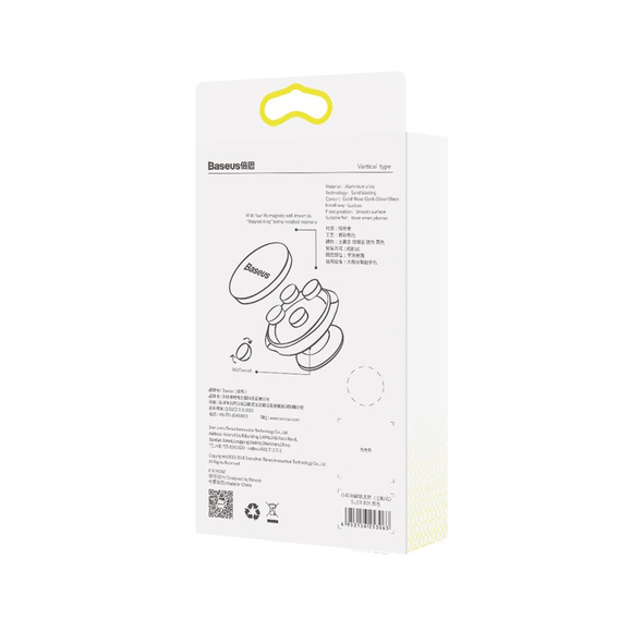 Baseus Uchwyt Magnetyczny Small Ears Przyklejany - Czarny