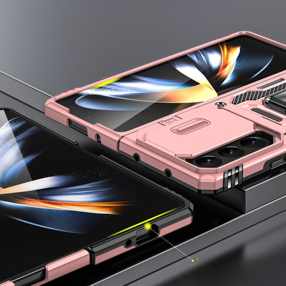 Etui pancerne do Samsung Galaxy Z Fold6 5G, CamShield Slide, różowe rose gold