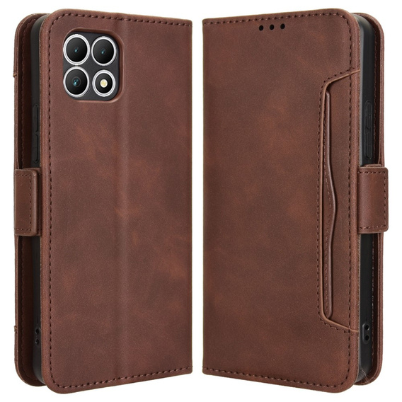 Etui z klapką do T Phone 2 5G, Card Slot, brązowe