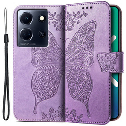 Etui z klapką do Infinix Note 30 5G, Butterfly, fioletowe