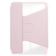 Etui z klawiaturą do Samsung Galaxy Tab A9+, Rotary 360° Leather, różowe rose gold