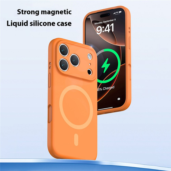 Etui do iPhone 17 Pro Max, Silicone Lite, do MagSafe – pomarańczowe