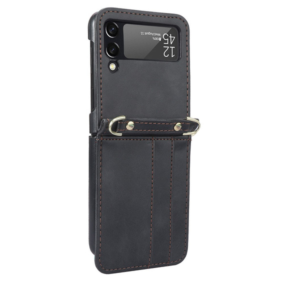Etui Leather Card Slots do Samsung Galaxy Z Flip3 5G, Black