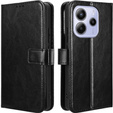 Etui z klapką do Xiaomi Redmi Note 14 4G, Crazy Horse Wallet, czarne