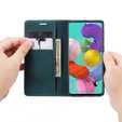 Etui CASEME do Samsung Galaxy A51, Leather Wallet Case, zielone