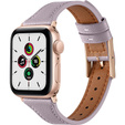 Pasek Skórzany do Apple Watch 1/2/3/4/5/6/7/8/9/10/11/SE 38/40/41/42mm, Fioletowy