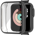 2w1 Etui silikonowe case z osłoną na ekran do Xiaomi Mi Watch Lite, Czarne