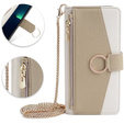 Etui z klapką do iPhone 13, Wallet Zipper Pocket, z lusterkiem, białe