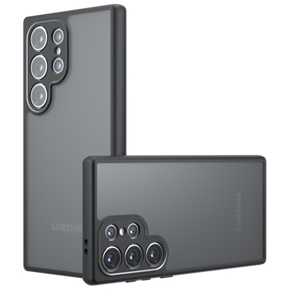 Etui do Samsung Galaxy S24 Ultra, Fusion Hybrid, z ochroną aparatu, przezroczyste / czarne