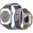 Pasek Nylonowy do Apple Watch 1/2/3/4/5/6/7/8/9/10/11/SE Ultra 1/2/3 42/44/45/46/49mm, Szary/Niebieski