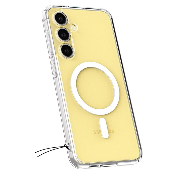Etui z MagSafe Spigen do Samsung Galaxy S24 FE, Ultra Hybrid, przezroczyste / białe + Szkło Hartowane 9H
