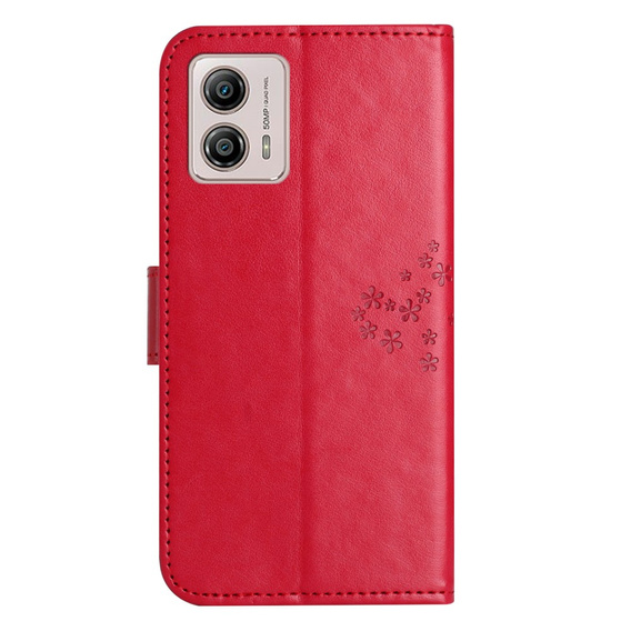 Etui z klapką do Motorola Moto G53 / G23 / G13, Tree, czerwone