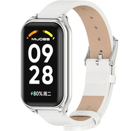 Pasek Skórzany do Xiaomi Redmi Smart Band 2 / Xiaomi Smart Mi Band 8 Active, Biały