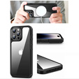 Etui do iPhone 16 Pro, ERBORD Hybrid, przezroczyste / czarne + 2x Szkło na ekran + 2x Szkło na aparat