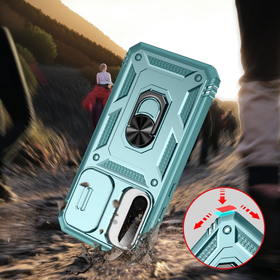 Etui do Samsung Galaxy A36 5G, KickStand Camera Lens, zielone