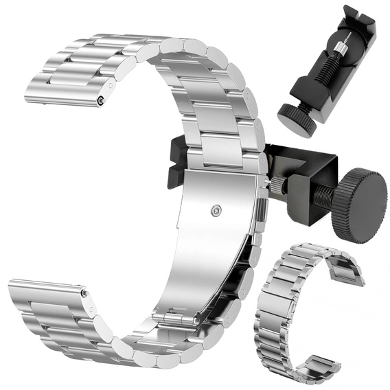 PASEK DO HUAWEI WATCH 2 3 4 5 GT GT2 GT3 GT4 GT5 PRO GT2e 2e 46MM 48MM srebrny