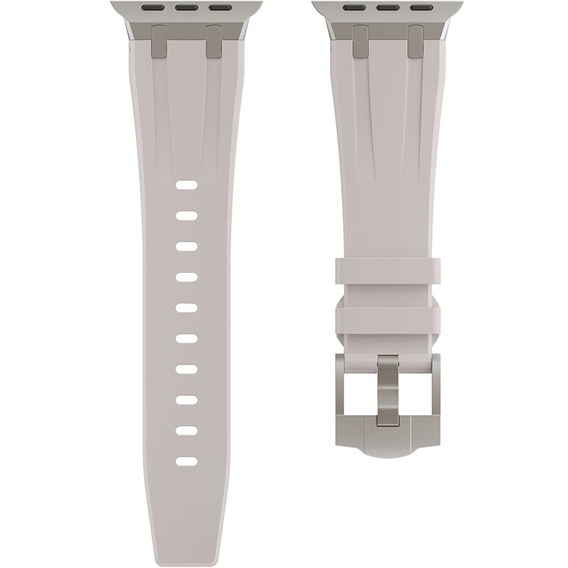 Pasek Silikonowy do Apple Watch 1/2/3/4/5/6/7/8/9/10/11/SE Ultra 1/2/3 42/44/45/46/49mm, Beżowy