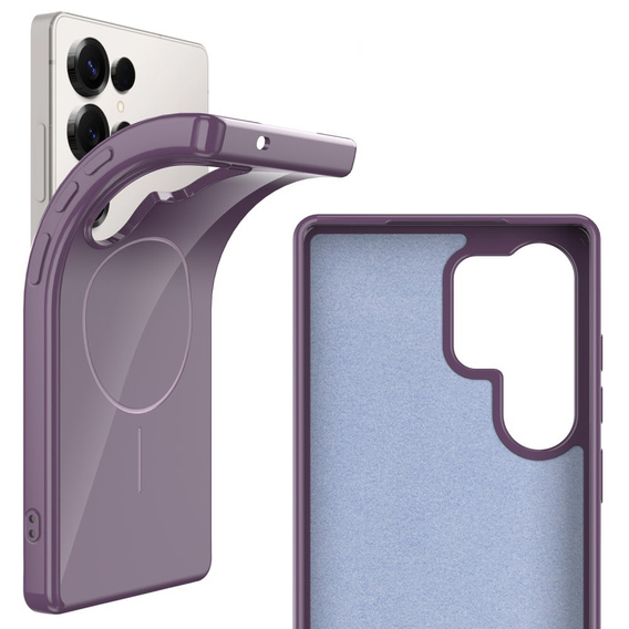 Etui do Samsung Galaxy S25 Ultra z paskiem, magnetyczne MagSafe  – fioletowe