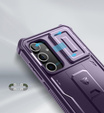 Etui pancerne do Samsung Galaxy S24 FE, Dexnor Full Body (Two Frames), fioletowe