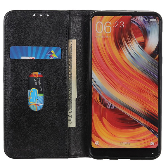 Etui do Samsung Galaxy A25 5G, Wallet Litchi Leather, czarne