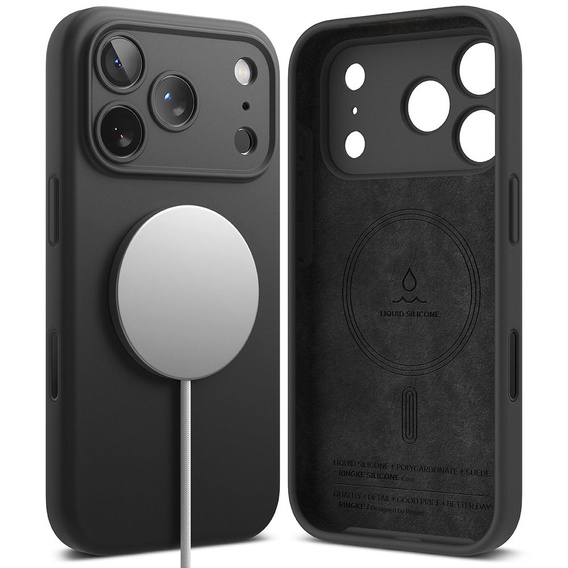 Etui Ringke do iPhone 17 Pro Max, Silicone Magnetic MagSafe, Black