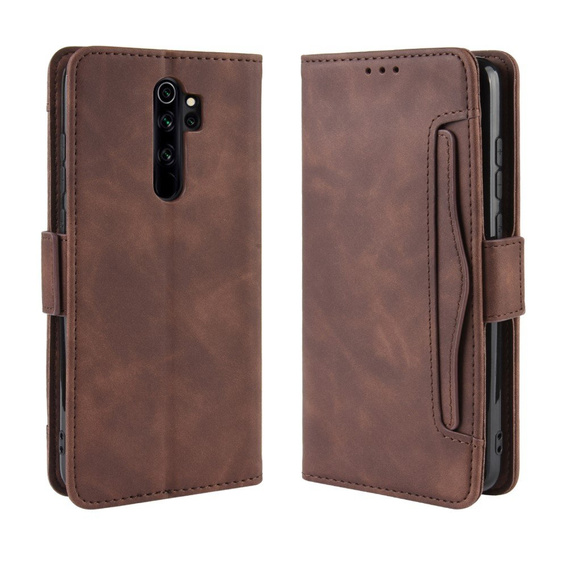 Etui z klapką do Xiaomi Redmi Note 8 Pro, Card Slot, brązowe