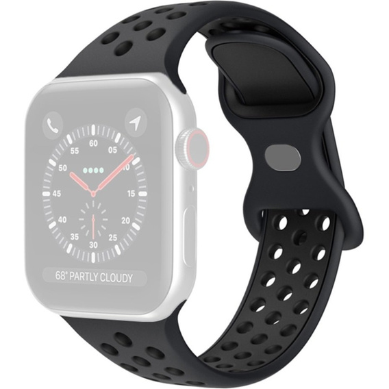 Pasek Silikonowy do Apple Watch 1/2/3/4/5/6/7/8/9/10/11/SE Ultra 1/2/3 42/44/45/46/49mm, Czarny