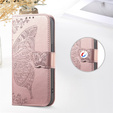 Etui z klapką do Oppo A6 Pro 5G, Butterfly, różowe