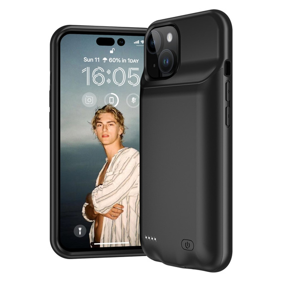 Etui z Baterią 8500mAh do iPhone 15 Plus, czarne