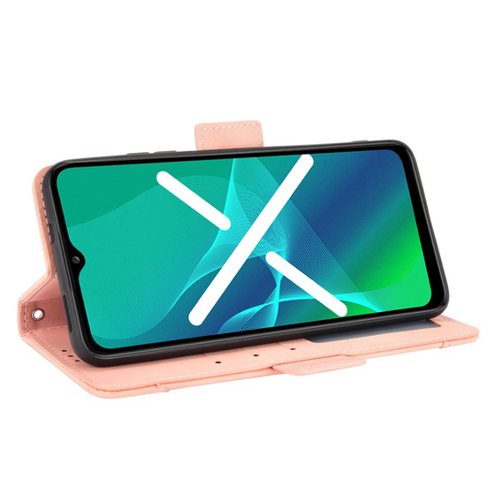 Etui z klapką do Xiaomi Poco F4 GT, Card Slot, różowe