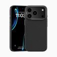 Etui BENKS Kevlar Armor PRO do iPhone 17 Pro, Carbon Fiber 600D A069, do MagSafe, aktywny przycisk – czarne
