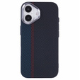 Etui do iPhone 16, Carbon Fiber MagSafe, czarne / niebieskie