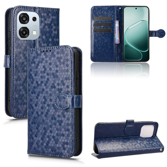 Etui z klapką do Oppo A6 Pro 5G, Wallet Rhombus, niebieskie
