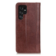 Etui do Samsung Galaxy S25 Ultra, Wallet Litchi Leather, brązowe