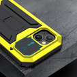 Etui do iPhone 13, R-JUST CamShield Slide, pancerne, żółte / czarne