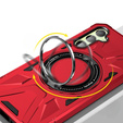 Etui do MagSafe do Samsung Galaxy A54 5G, pancerne z podstawką i blaszką do uchwytu, czerwone