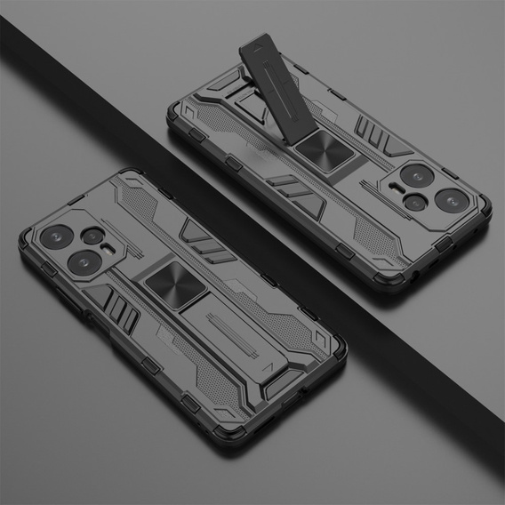 Etui do Xiaomi Poco F5, Military kickstand, czarne