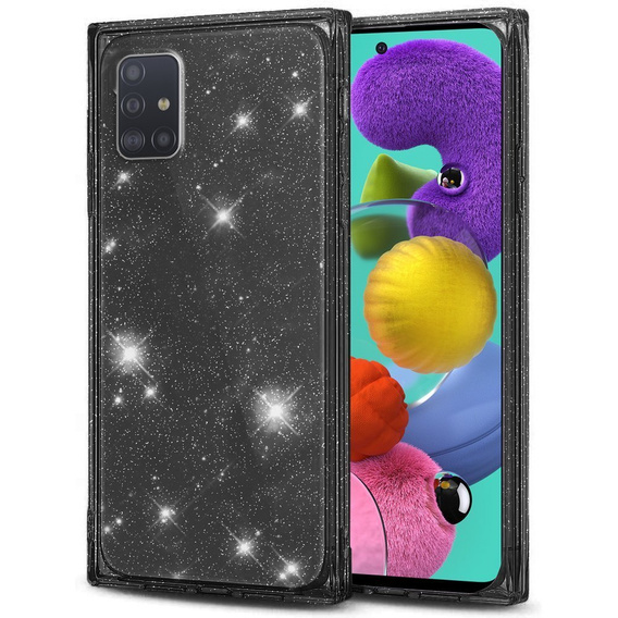 Etui Square Glitter do Samsung Galaxy A51 4G, Black