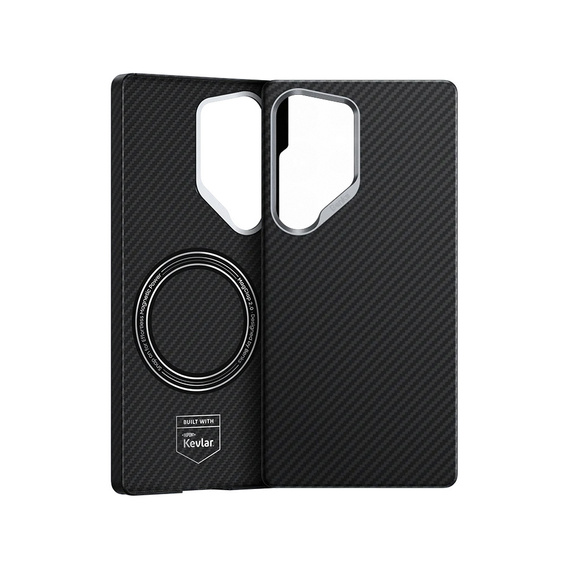 Etui BENKS Kevlar do Samsung Galaxy S25 Ultra, Carbon Fiber 600D 0045, do MagSafe, czarne