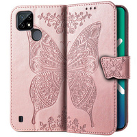 Etui z klapką do Realme C21Y / C25Y, Butterfly, różowe