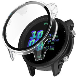 2w1 Etui + Szkło Hartowane do Garmin Forerunner 955, Przezroczyste, Bezbarwne