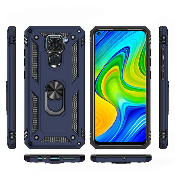 Etui pancerne do Xiaomi Redmi Note 9, Nox Case Ring, niebieskie