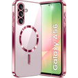 Etui do Samsung Galaxy A56 5G, Electro MagSafe, różowe rose gold + Szkło na ekran