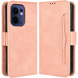 Etui z klapką do Oppo Reno 13F / Oppo Reno 13FS, Card Slot, różowe