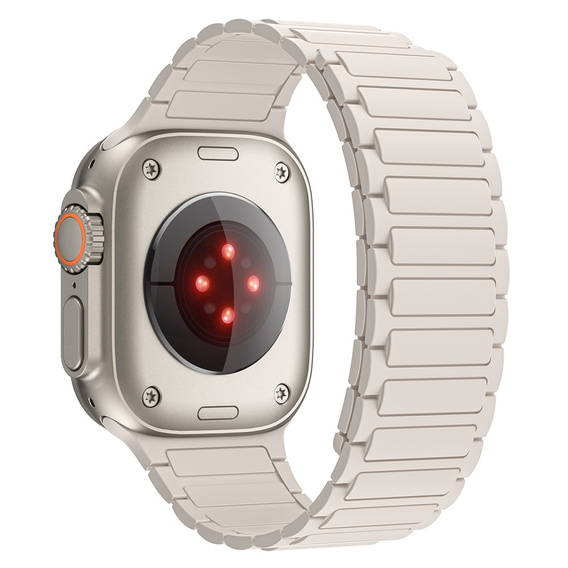 Pasek Silikonowy do Apple Watch 1/2/3/4/5/6/7/8/9/10/11/SE Ultra 1/2/3 42/44/45/46/49mm, Beżowy