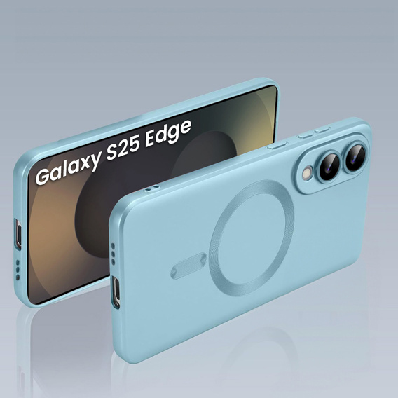 Etui do Samsung Galaxy S25 Edge, ColorMag, do MagSafe, niebieskie + Szkło hartowane 9H